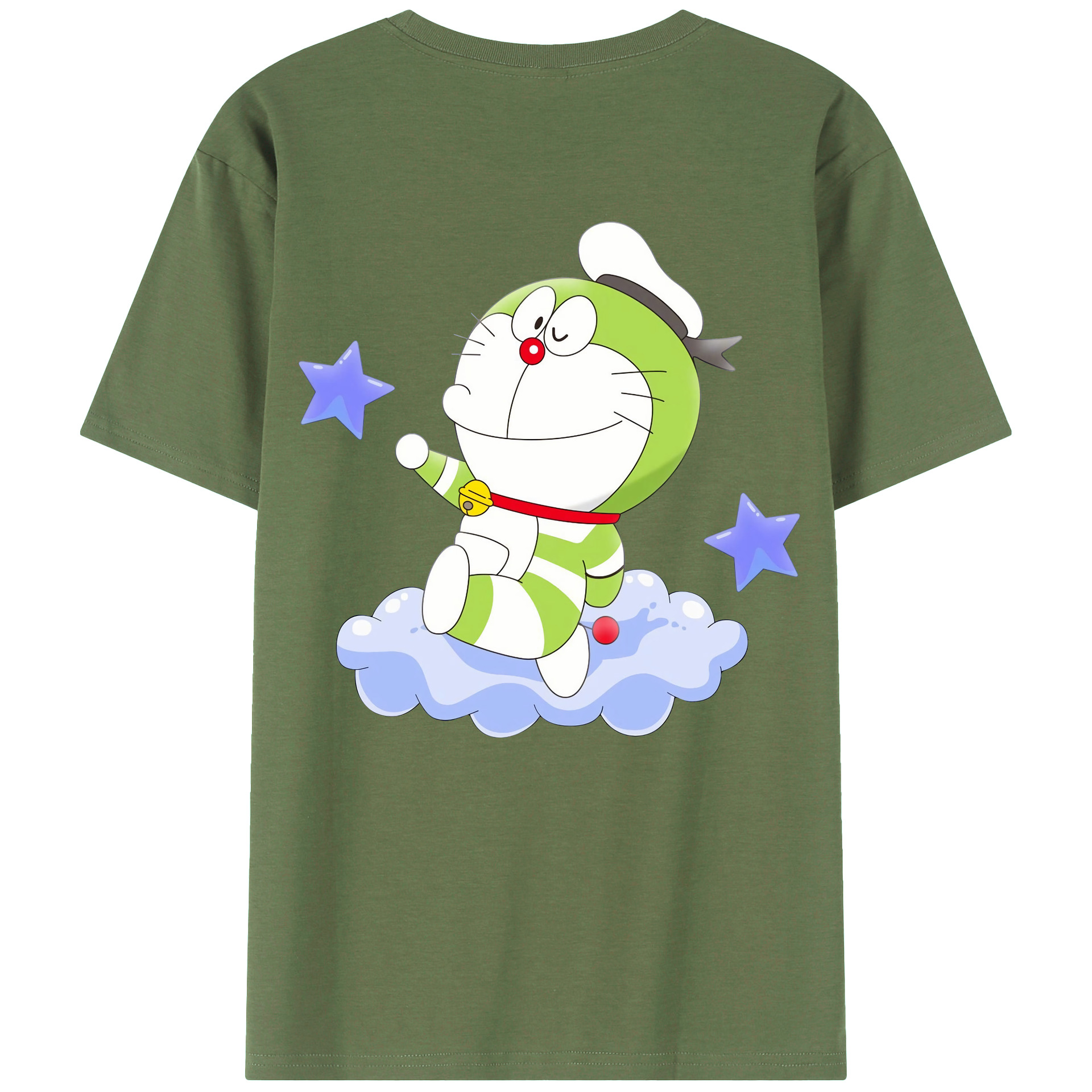 （画像用） ドラえもん Doraemon 綿100％ メンズ半袖Tシャツ（バックプリント） 通気性